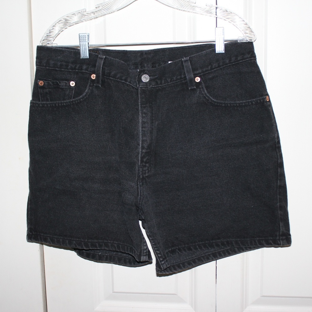 levis black denim women's shorts size 14